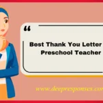 Best Thank You Letter for Preschool Teacher