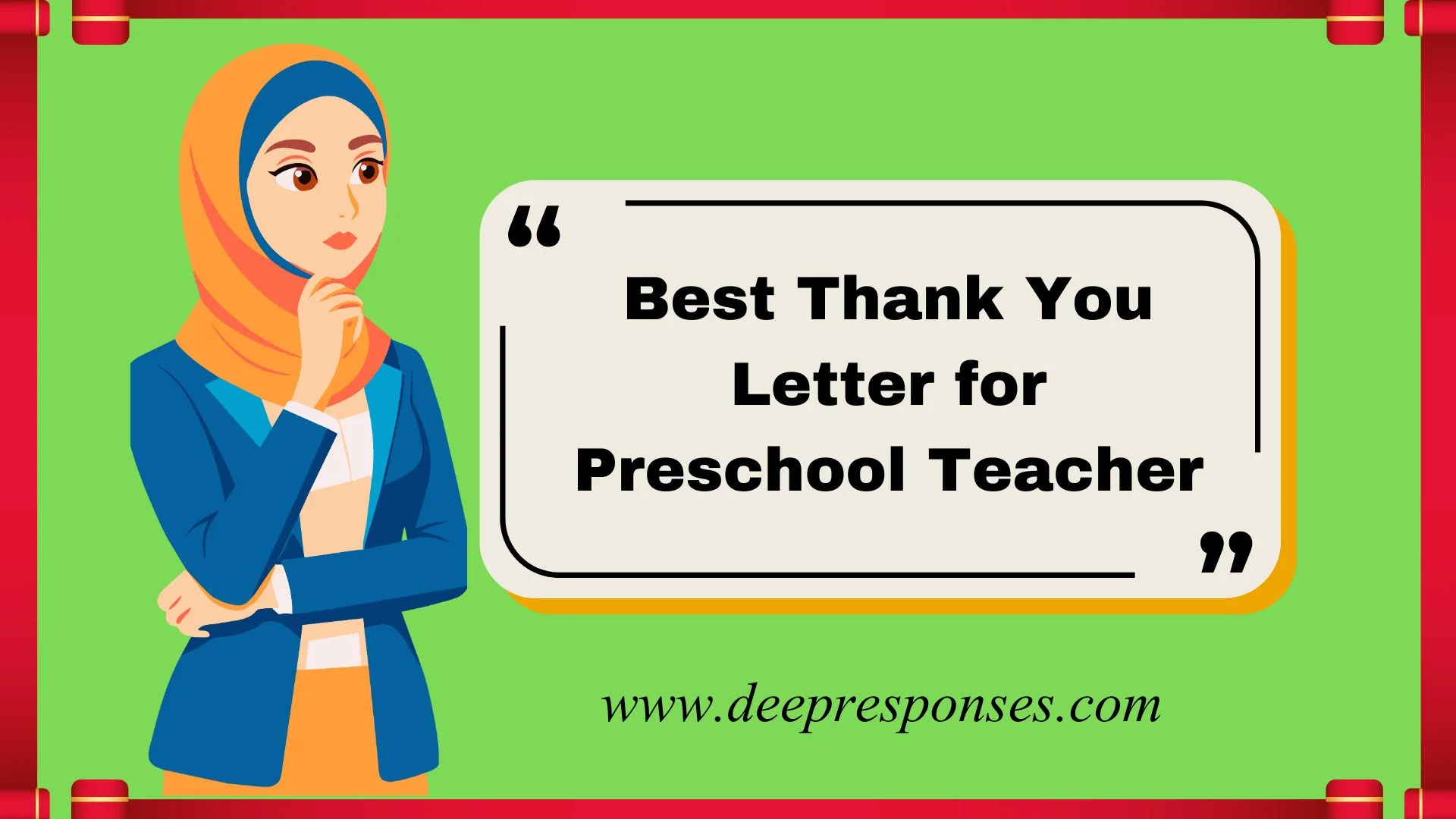 Best Thank You Letter for Preschool Teacher